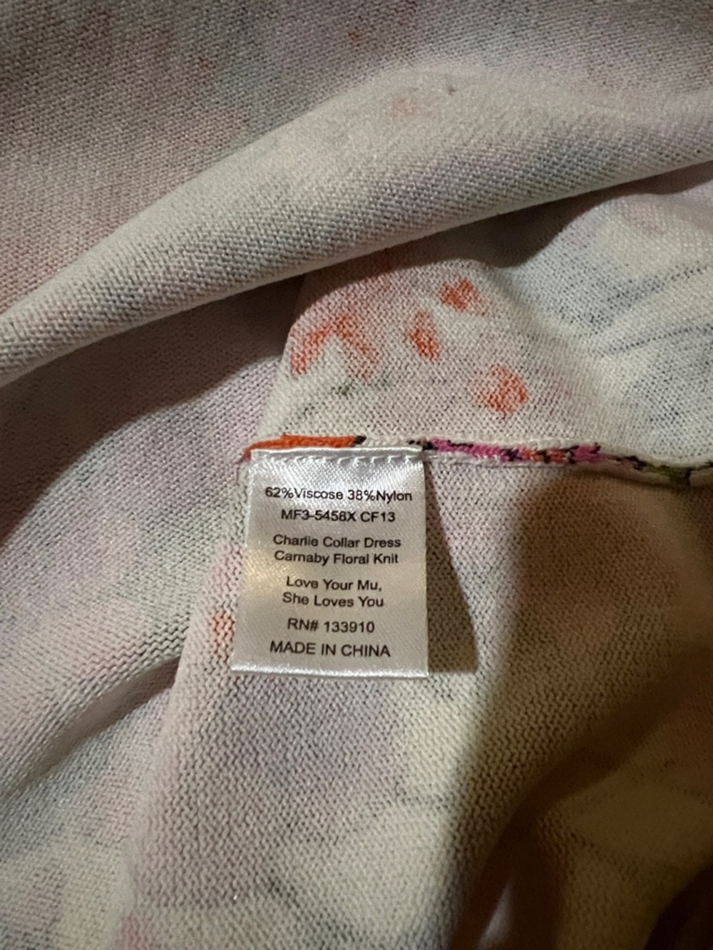 Show Me Your MuMu Pink Orange Floral V-Neck Mini Dress Cottagecore meets retro - Picture 8 of 8